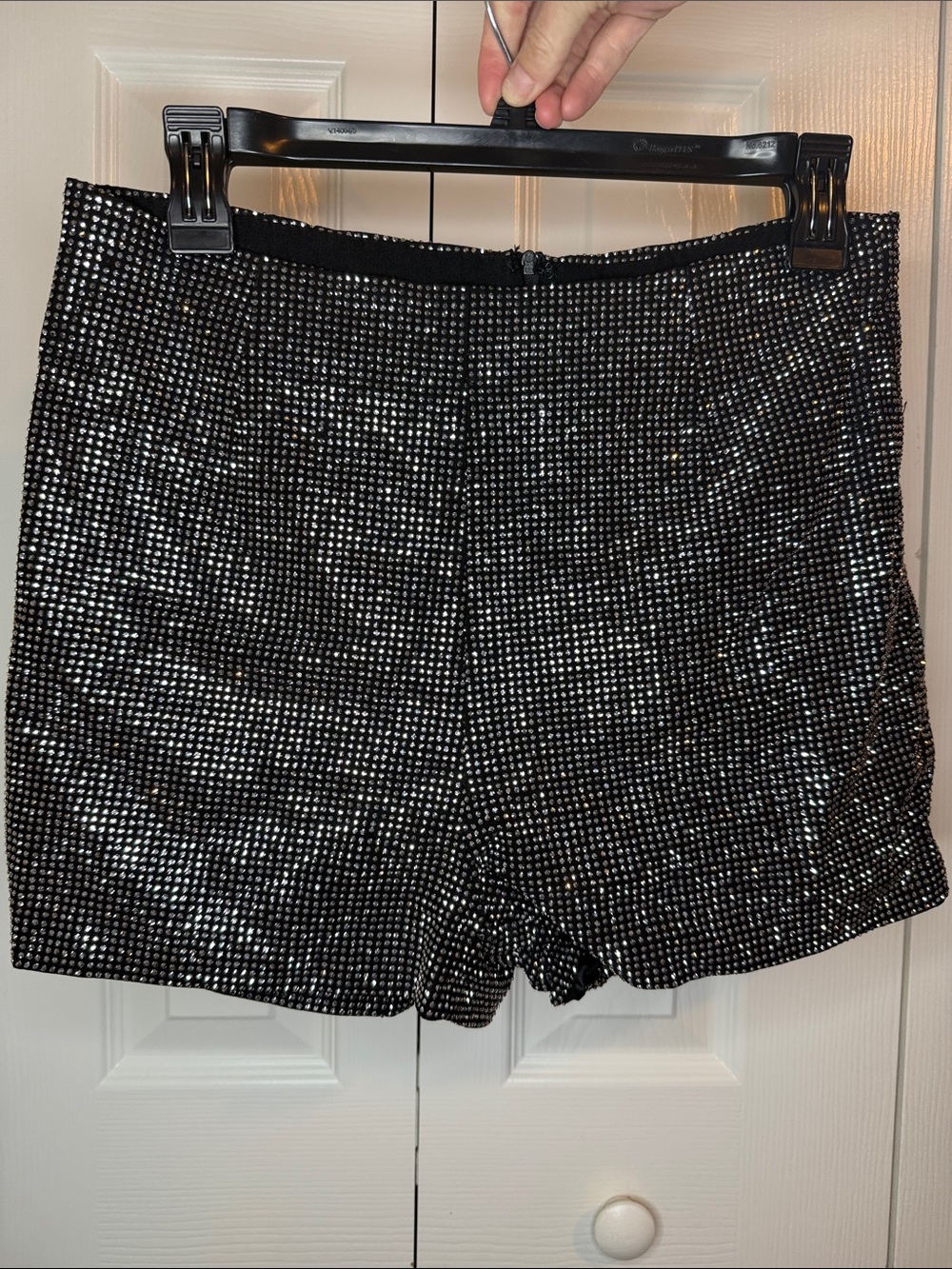 Windsor Black Sequin High-Waist Dress Shorts